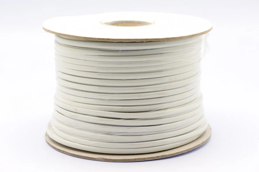 4 core Flat Cord 100m drum Black