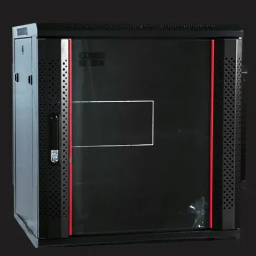 12RU 550 Deep HINGED Data Cabinet Black